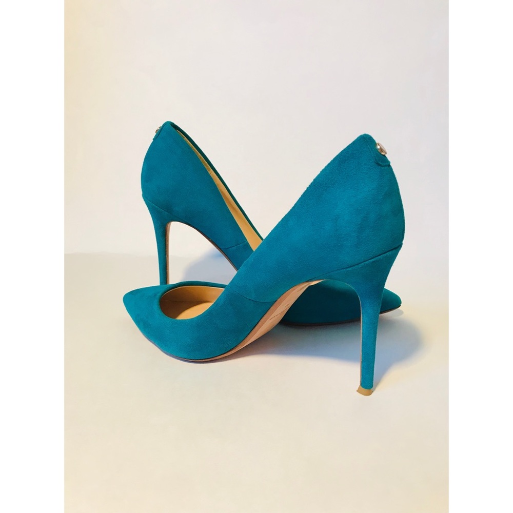 Cosmoparis Turquoise Suede Leather Heel - Picture 3 of 8